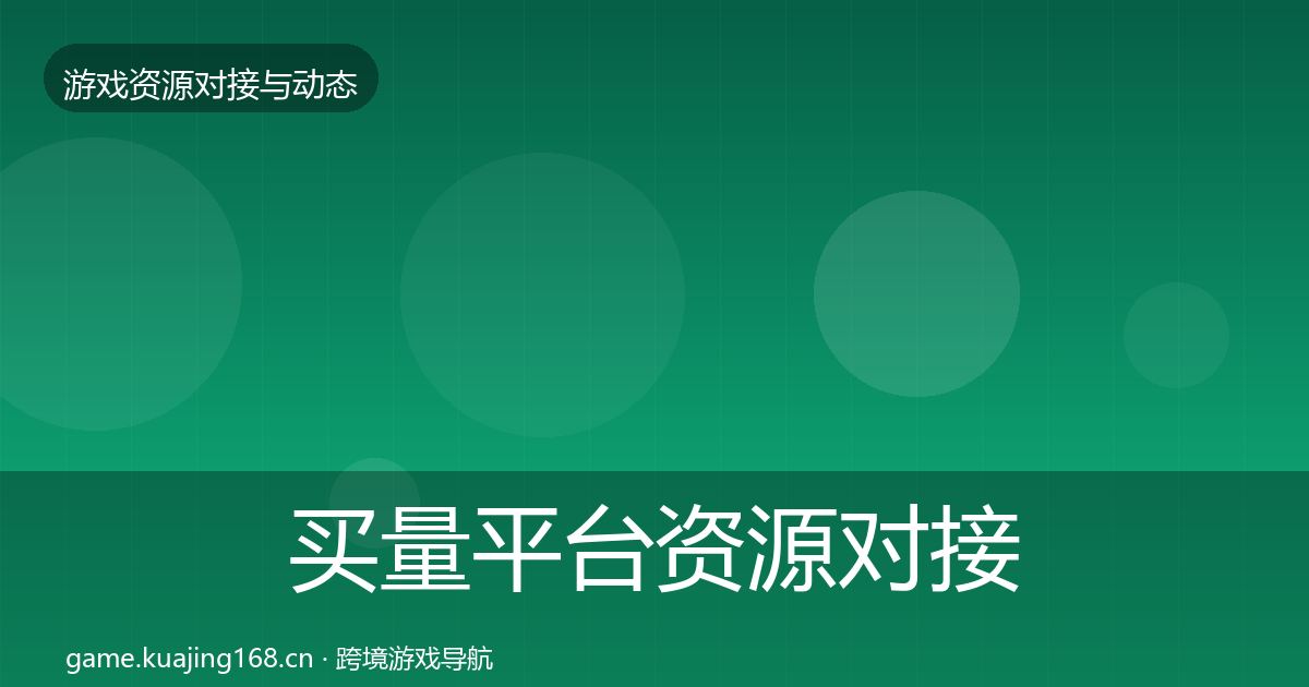 买量平台资源对接指南要点梳理·第481篇