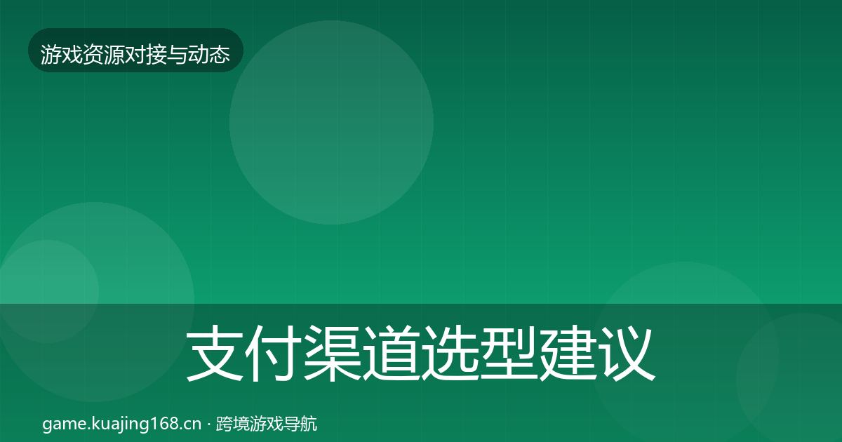 支付渠道选型建议全攻略·第498篇