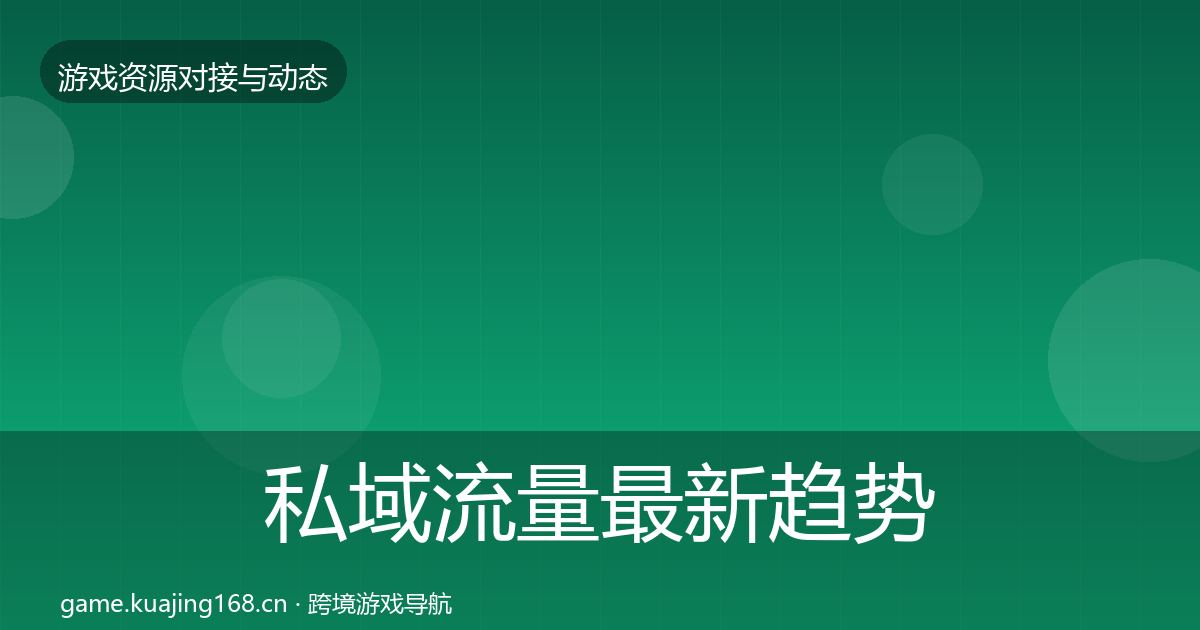 私域流量最新趋势要点梳理·第640篇