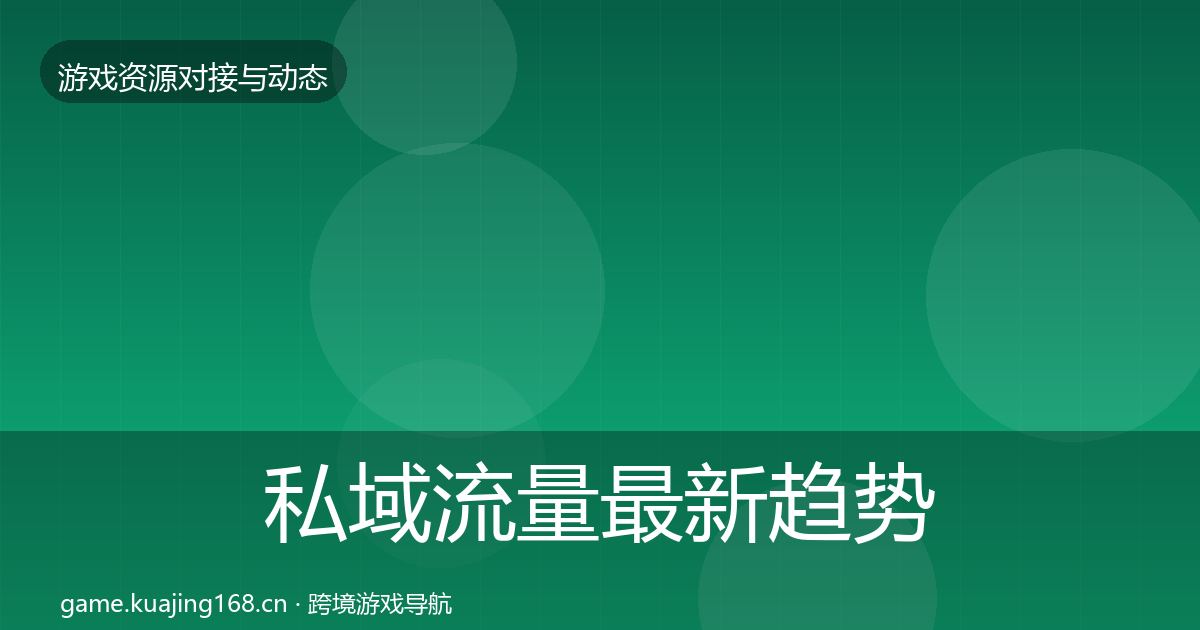 私域流量最新趋势要点梳理·第880篇