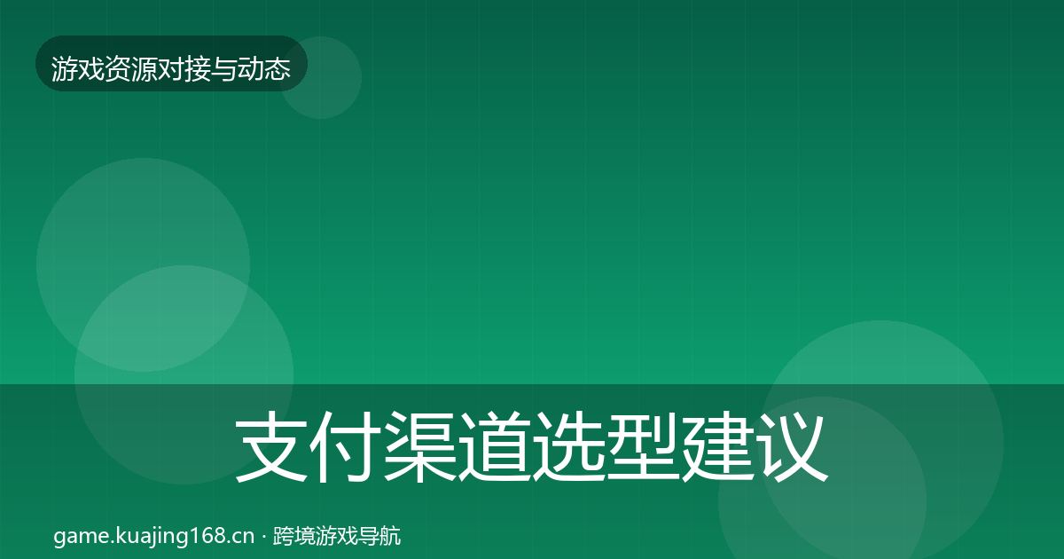 支付渠道选型建议全攻略·第898篇