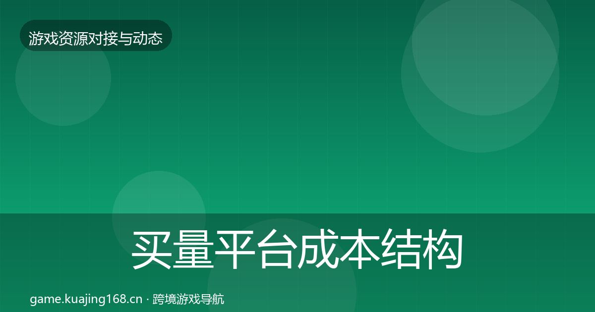 买量平台成本结构分析要点梳理·第986篇