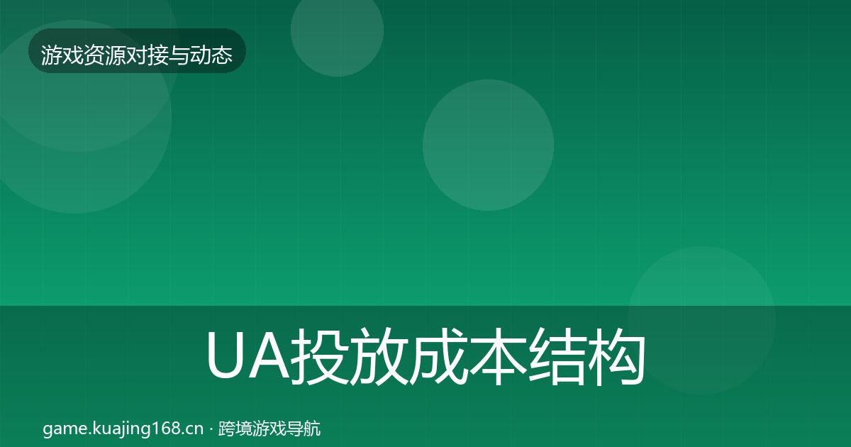 UA投放成本结构分析入门到进阶·第1029篇