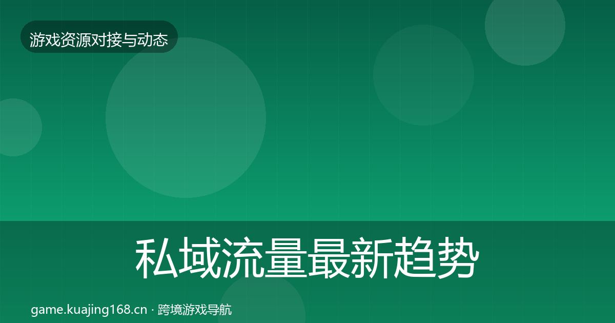 私域流量最新趋势要点梳理·第1040篇