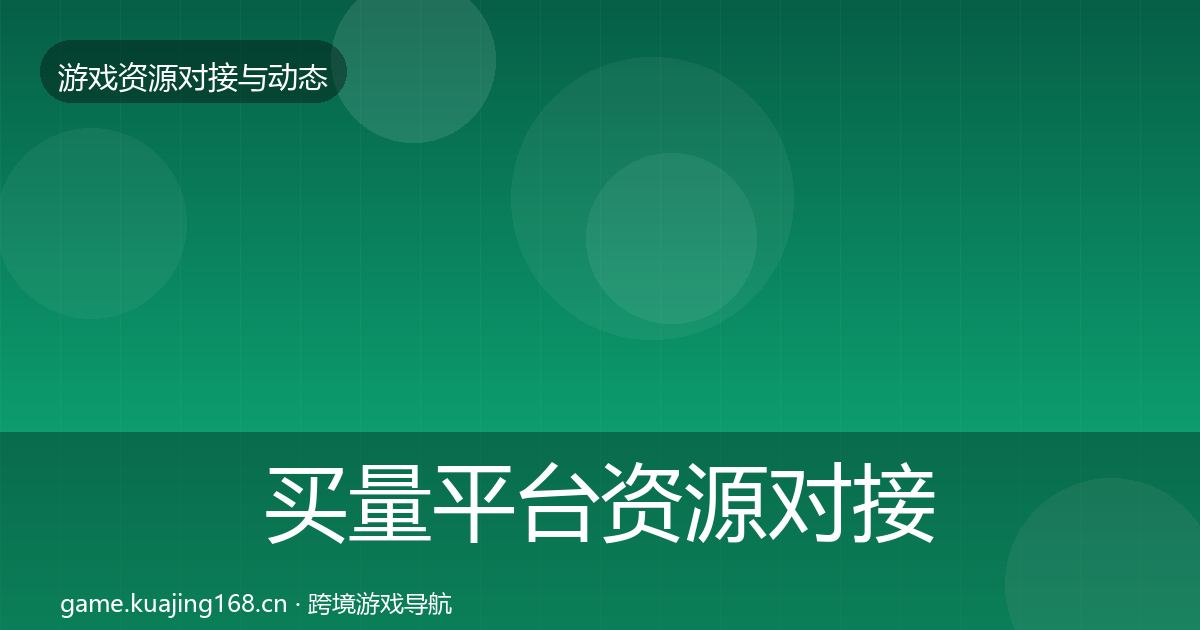 买量平台资源对接指南要点梳理·第1041篇