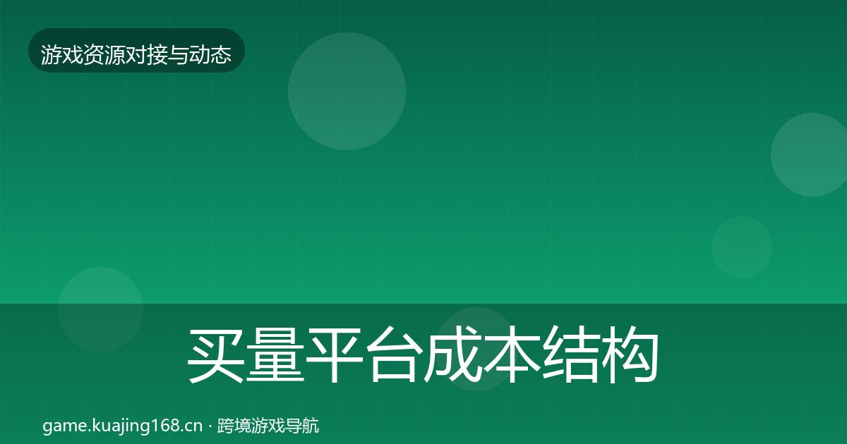 买量平台成本结构分析要点梳理·第1106篇