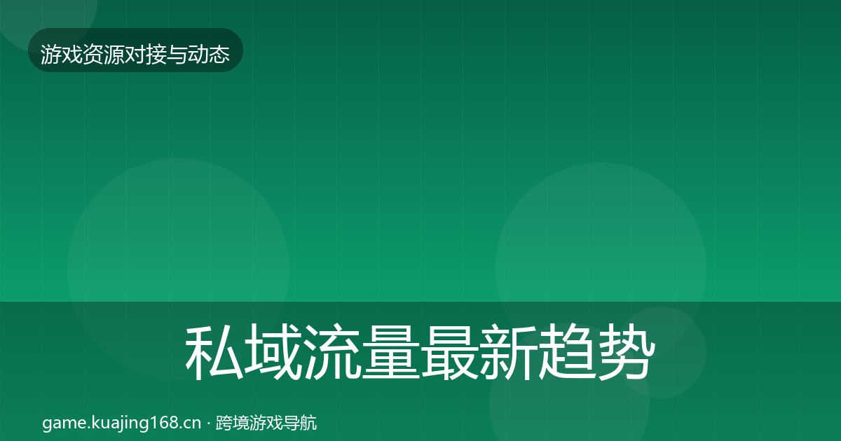 私域流量最新趋势要点梳理·第1120篇
