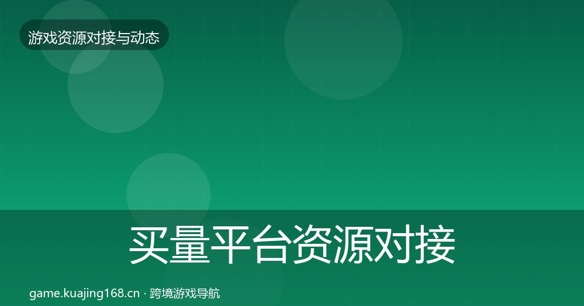 买量平台资源对接指南要点梳理·第1121篇