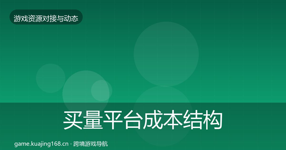 买量平台成本结构分析要点梳理·第1146篇