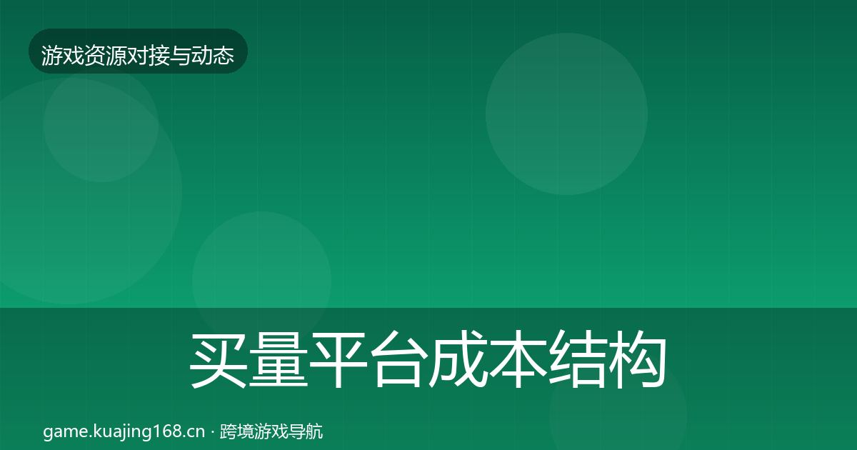 买量平台成本结构分析要点梳理·第1186篇