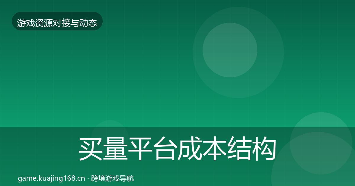 买量平台成本结构分析要点梳理·第1266篇