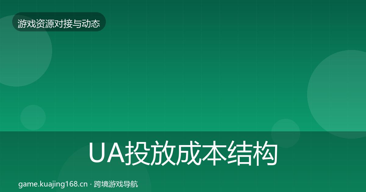 UA投放成本结构分析入门到进阶·第1309篇