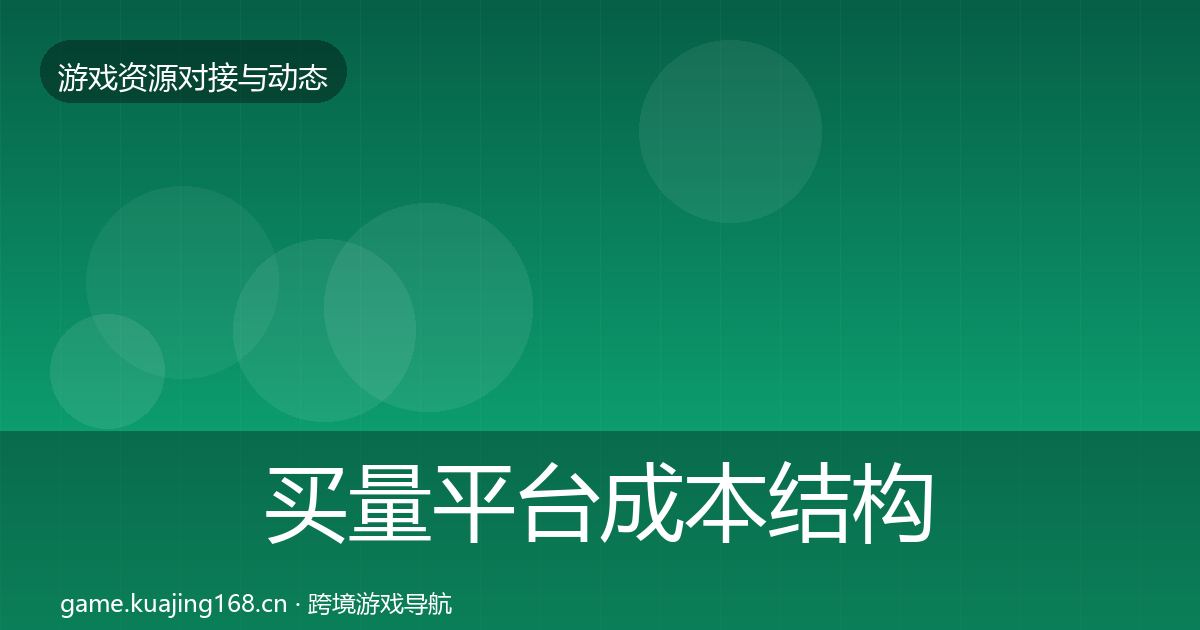买量平台成本结构分析要点梳理·第1426篇