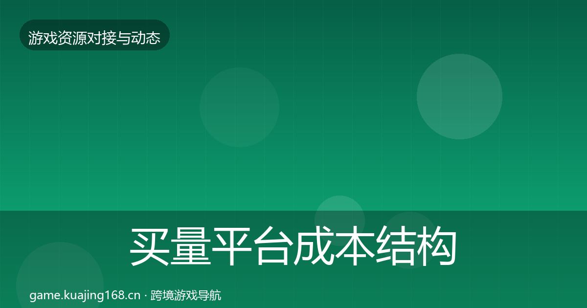 买量平台成本结构分析要点梳理·第1466篇