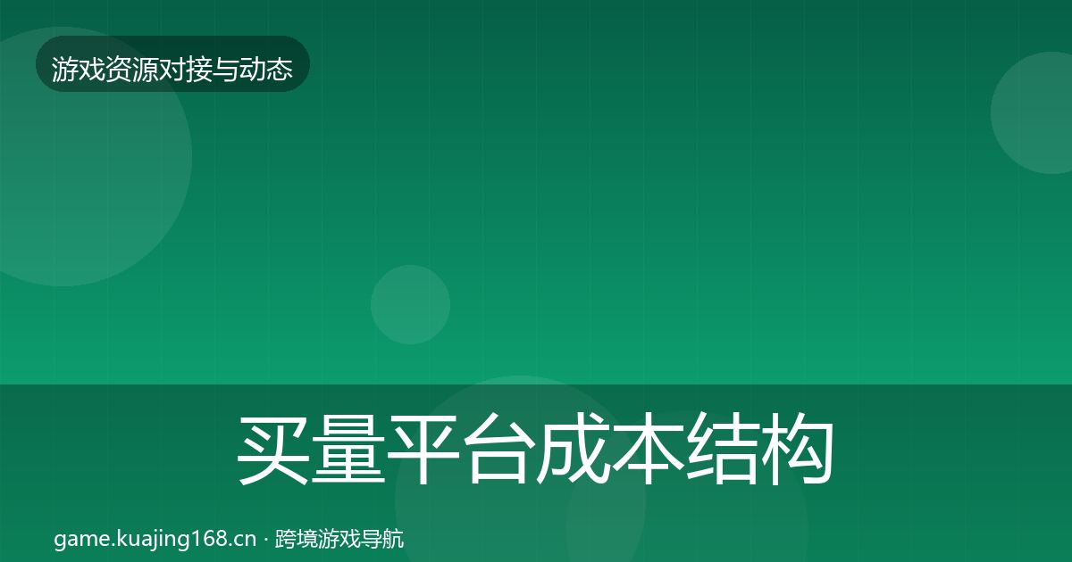 买量平台成本结构分析要点梳理·第1546篇