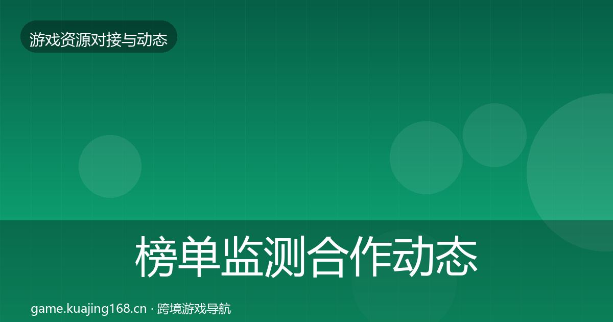 榜单监测合作动态追踪实践指南·第1695篇