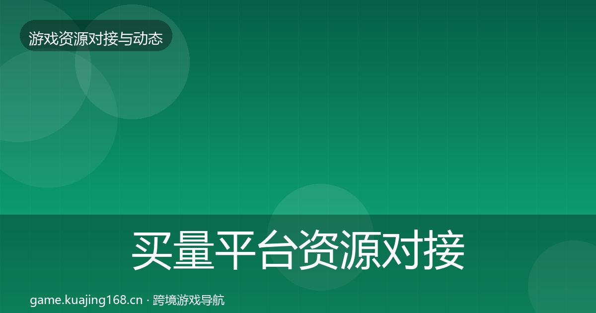 买量平台资源对接指南要点梳理·第1721篇