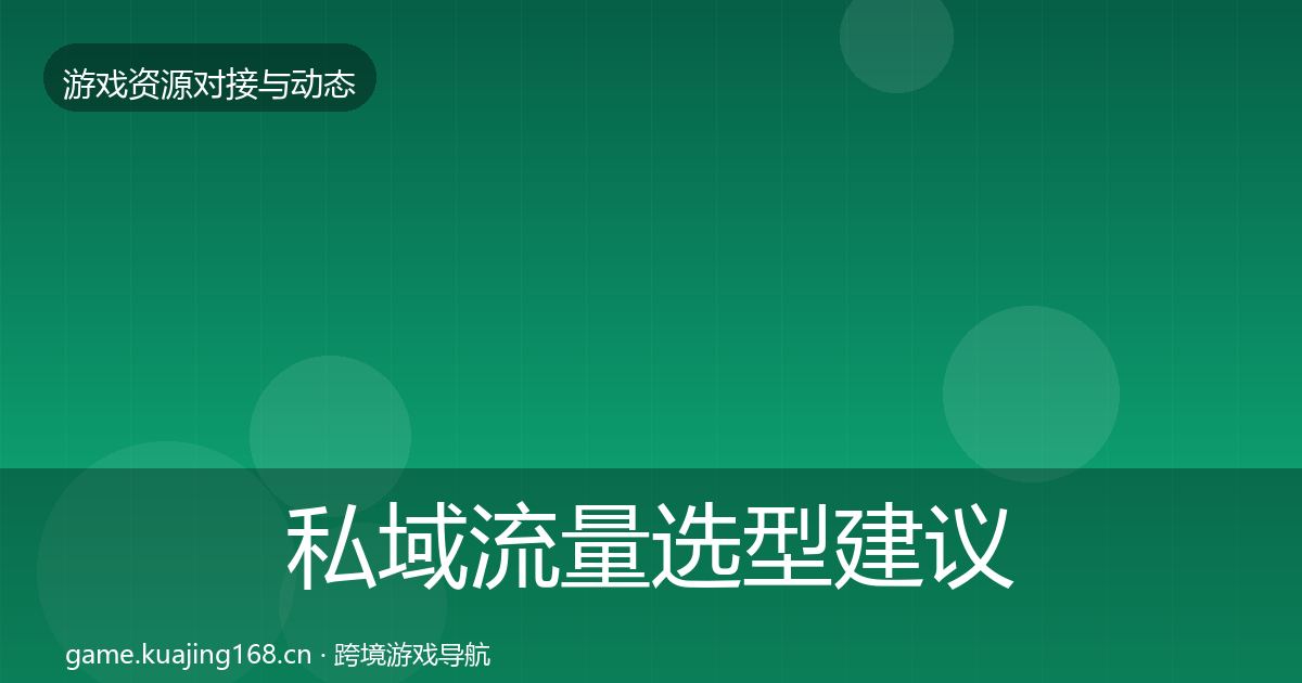 私域流量选型建议要点梳理·第1780篇