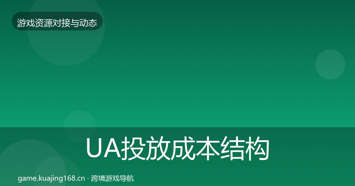 UA投放成本结构分析入门到进阶·第1789篇