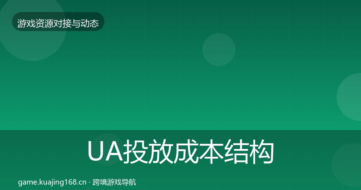UA投放成本结构分析入门到进阶·第1909篇