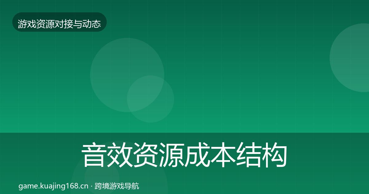音效资源成本结构分析要点梳理·第1987篇