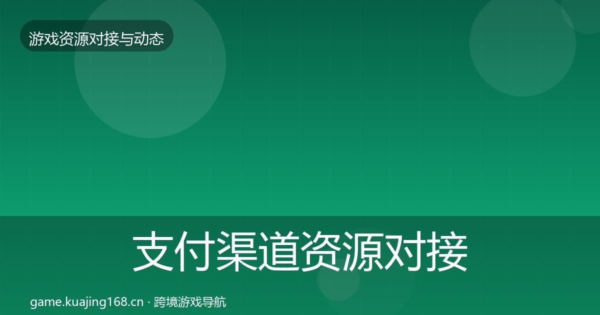 支付渠道资源对接指南全攻略·第2003篇
