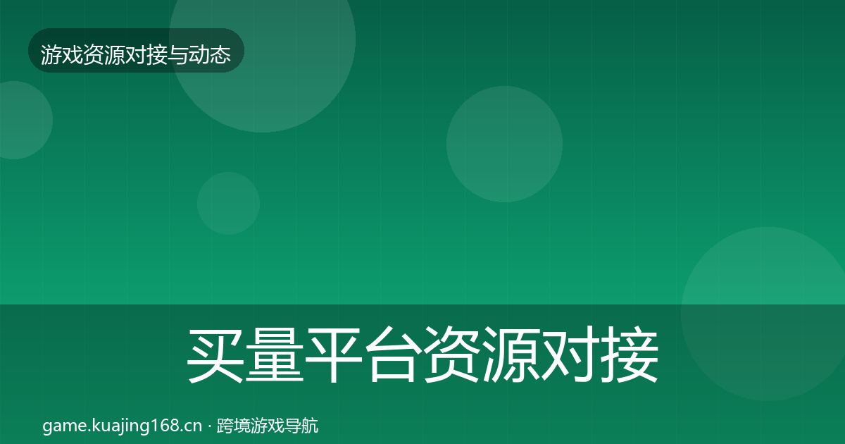 买量平台资源对接指南要点梳理·第2041篇