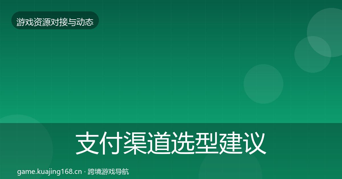 支付渠道选型建议全攻略·第2058篇