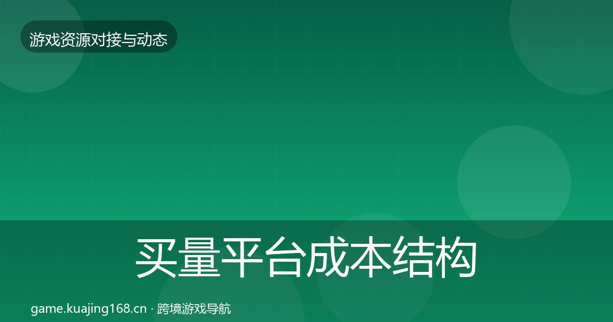 买量平台成本结构分析要点梳理·第2066篇
