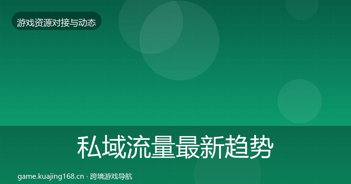 私域流量最新趋势要点梳理·第2080篇