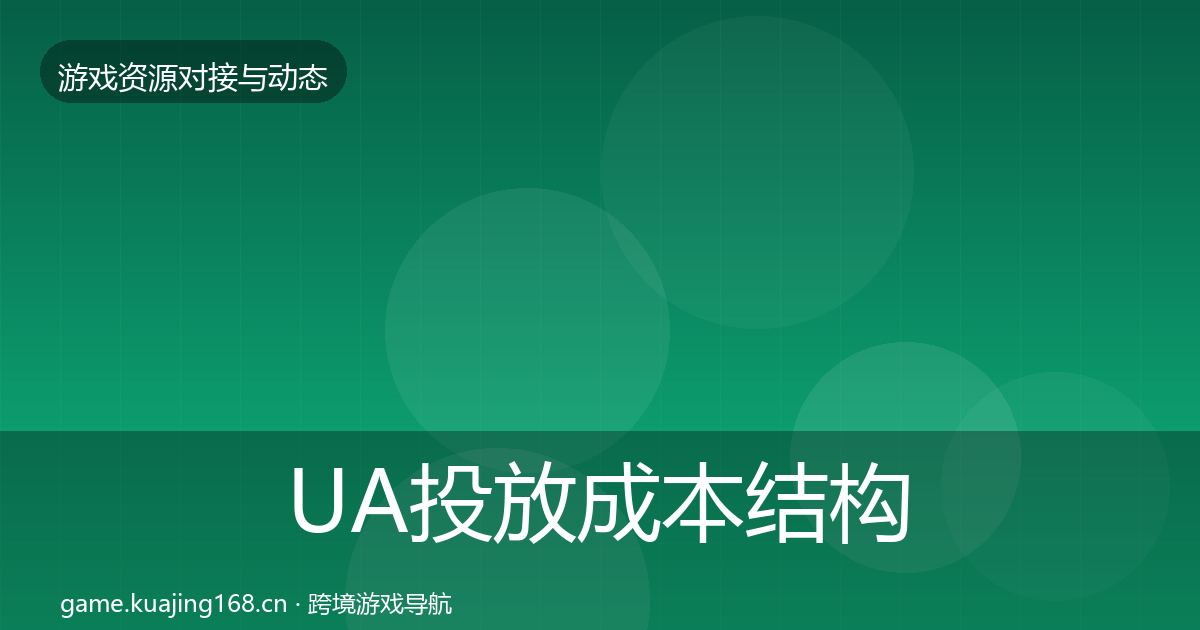 UA投放成本结构分析入门到进阶·第2109篇