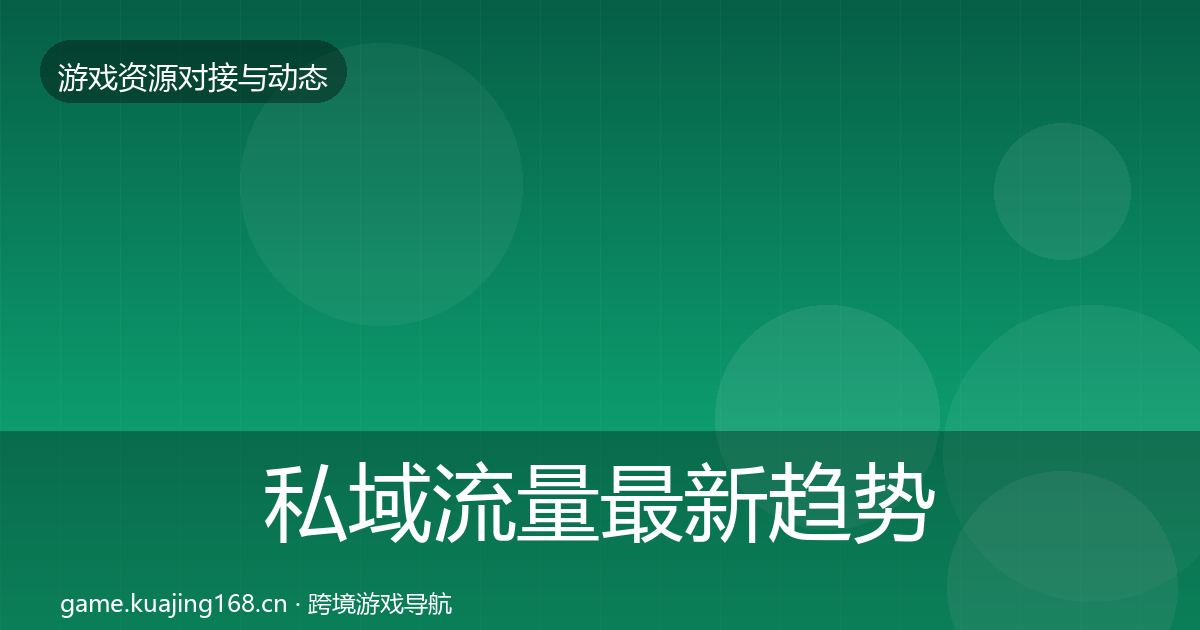 私域流量最新趋势要点梳理·第2120篇