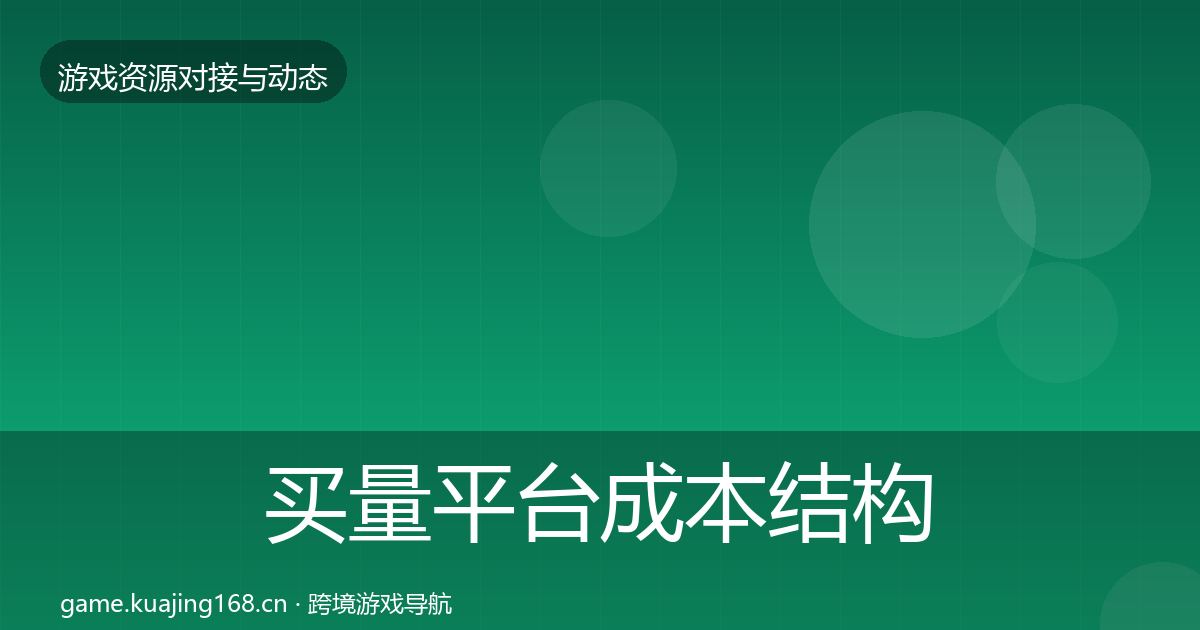 买量平台成本结构分析要点梳理·第2146篇