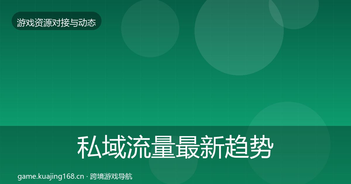私域流量最新趋势要点梳理·第2160篇