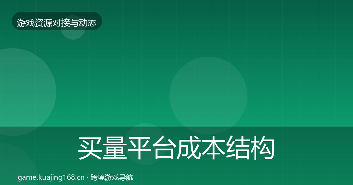 买量平台成本结构分析要点梳理·第2266篇