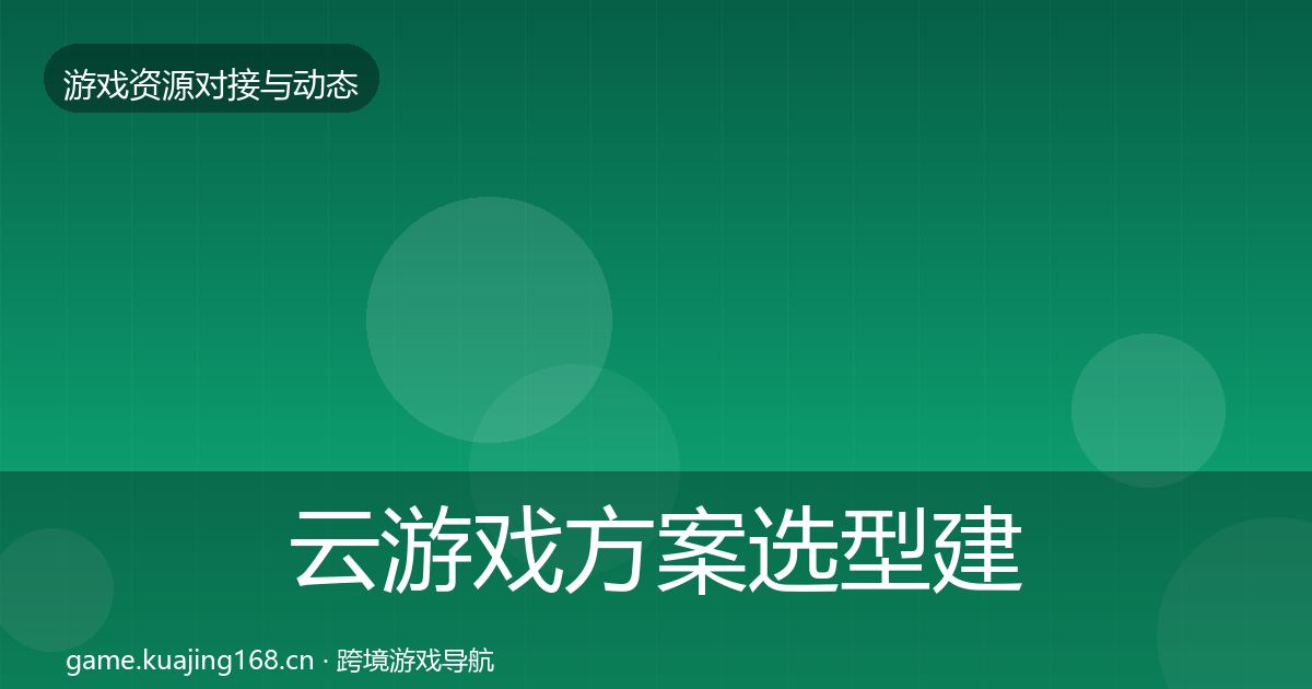 云游戏方案选型建议入门到进阶·第2336篇