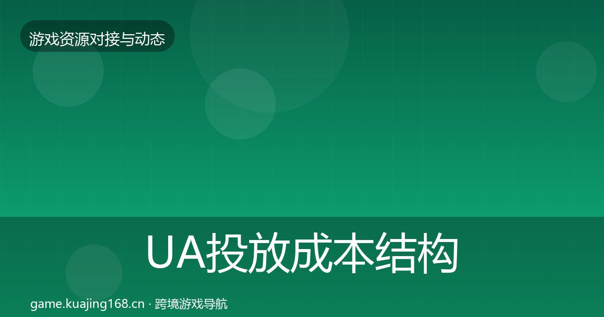 UA投放成本结构分析入门到进阶·第2349篇