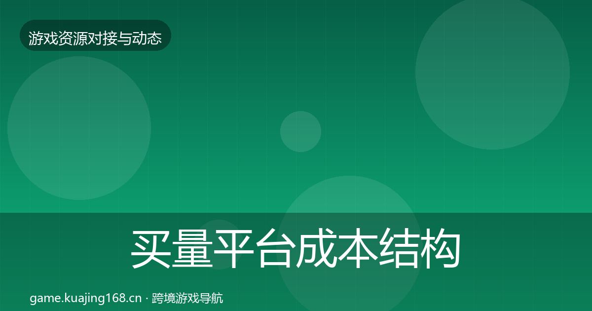 买量平台成本结构分析要点梳理·第2386篇