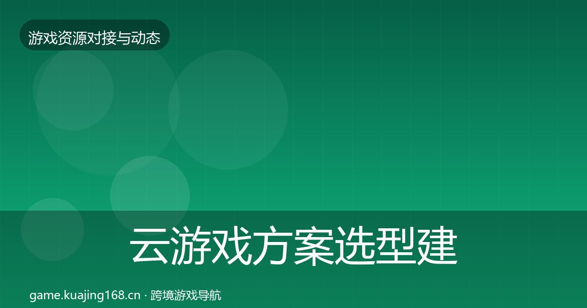 云游戏方案选型建议入门到进阶·第2416篇