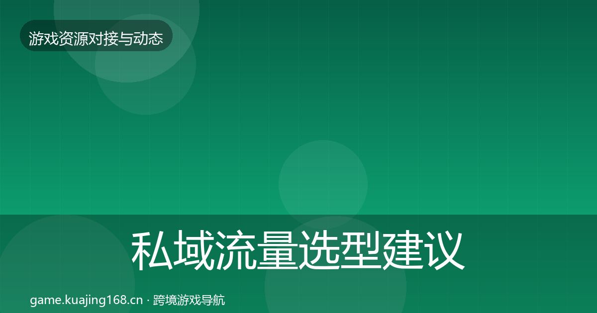 私域流量选型建议要点梳理·第2460篇