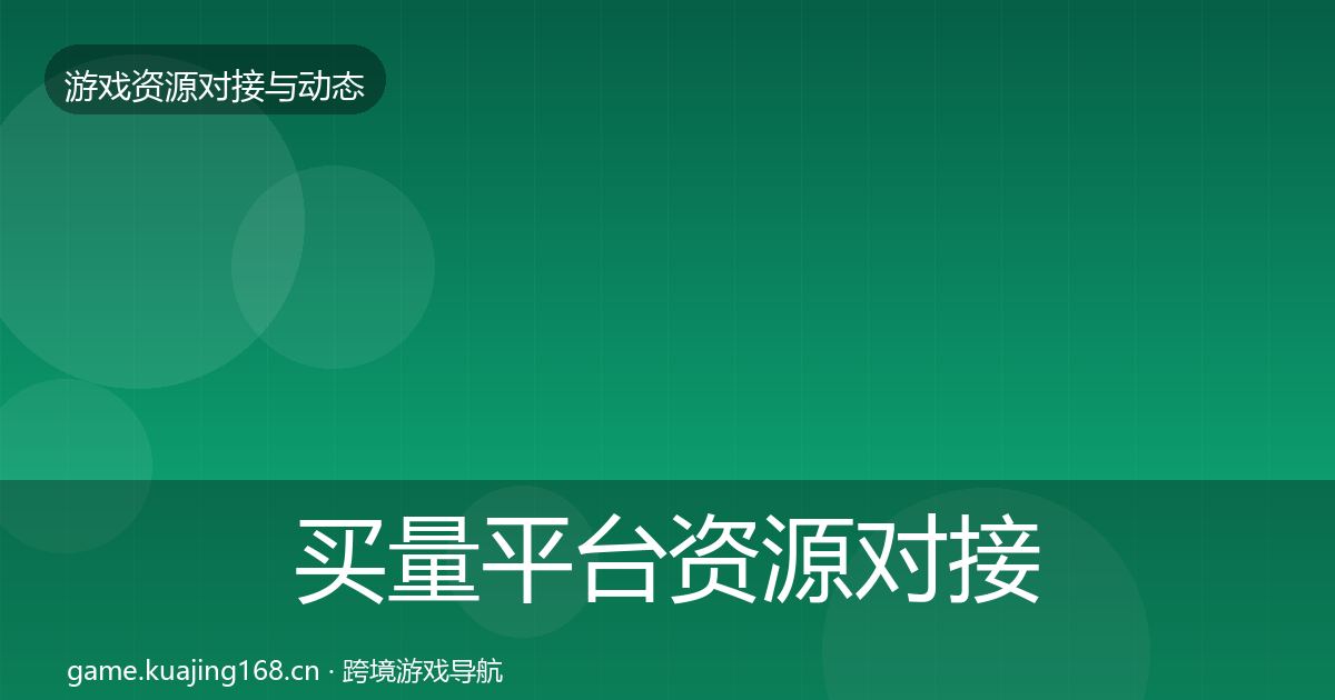 买量平台资源对接指南要点梳理·第2481篇