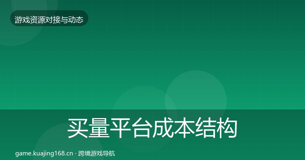 买量平台成本结构分析要点梳理·第2786篇