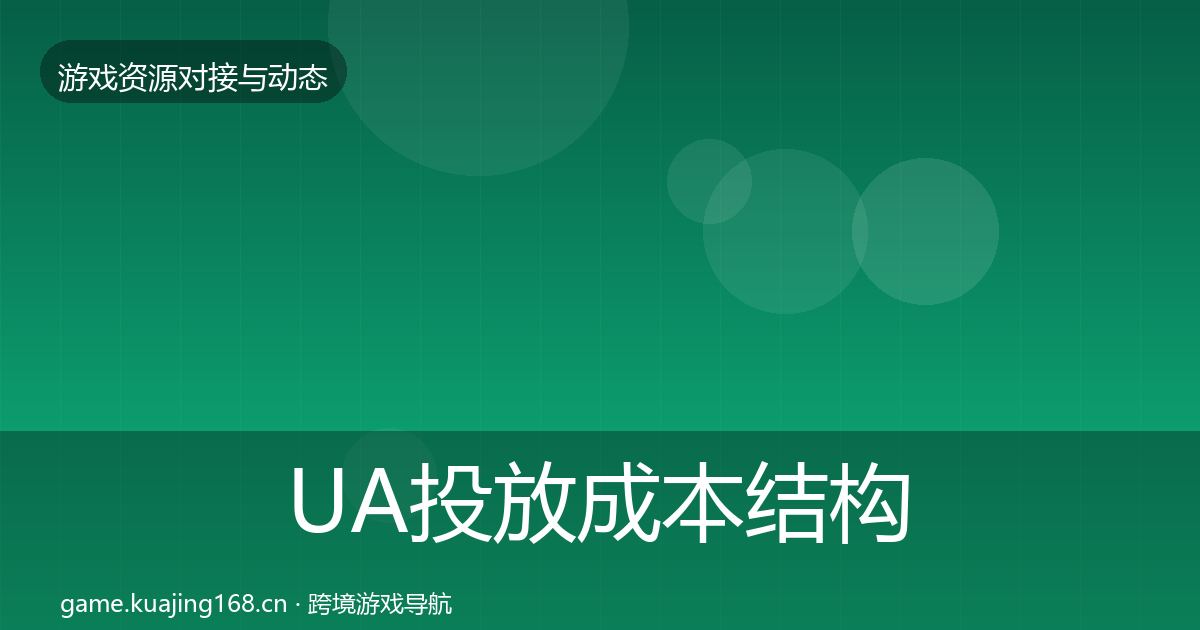 UA投放成本结构分析入门到进阶·第2789篇