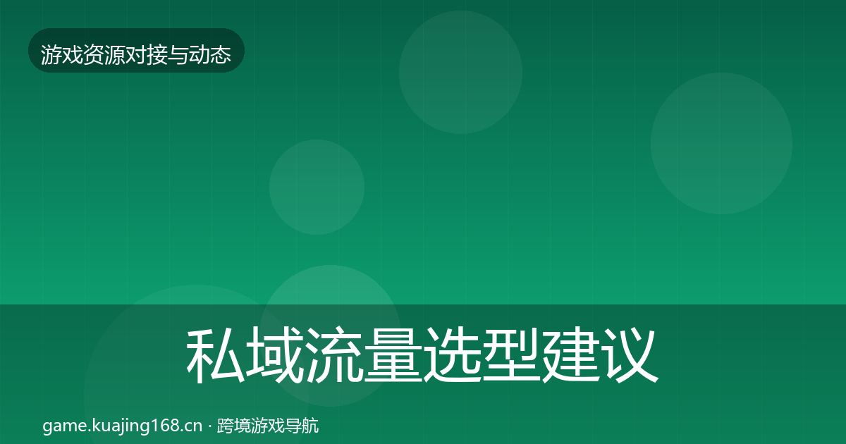 私域流量选型建议要点梳理·第2940篇