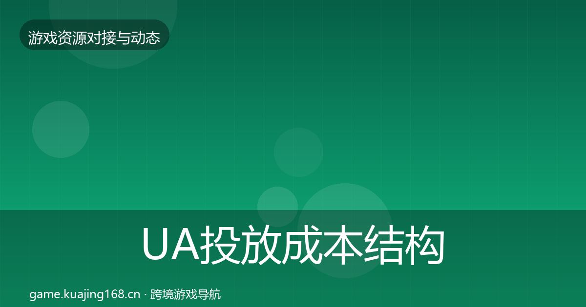 UA投放成本结构分析入门到进阶