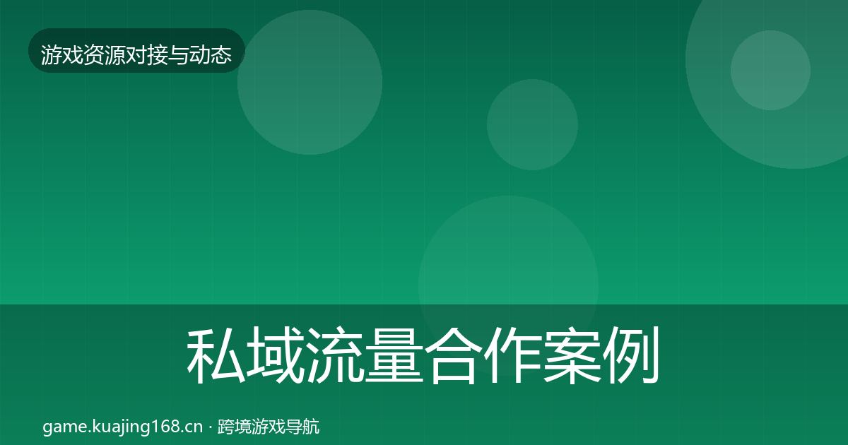 私域流量合作案例要点梳理
