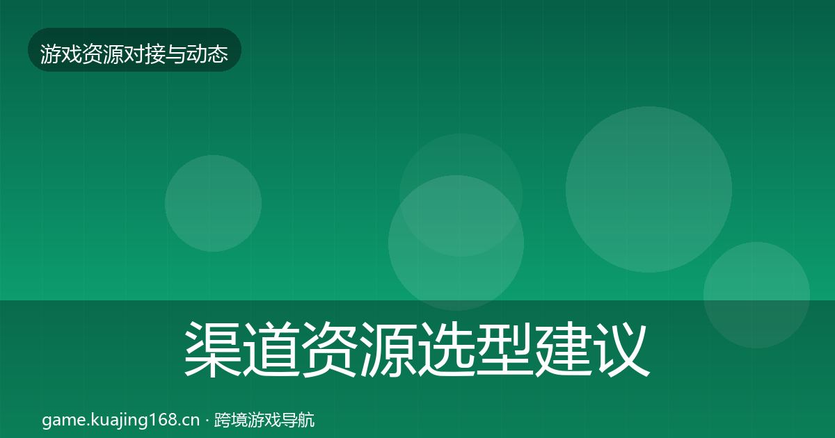 渠道资源选型建议实践指南